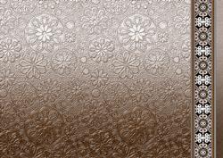 Chocolate Metallic Floral Embossed with Border Paper