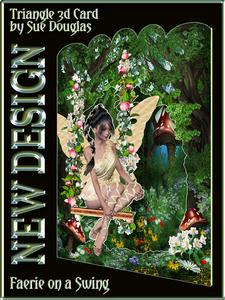 Faerie on a Swing Triangle 3D Card Kit