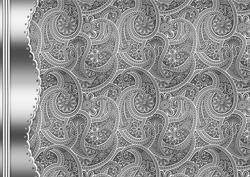 Silver Embossed Paisley with Metallic Border