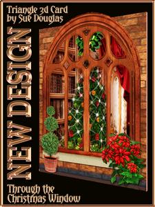 Through the Christmas Window Triangle 3D Card