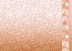 Peach Swirls and Flowers Embossed with Border