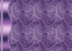 Purple Embossed Paisley with Metallic Border
