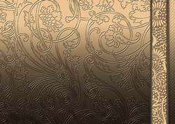 Coffee Flowers Swirls and Spots Embossed with Border