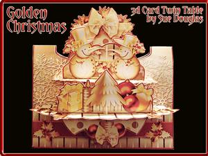 3D Card Kit Twin Table Golden Christmas