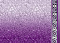 Purple Metallic Floral Embossed with Border Paper