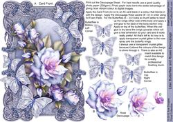 Lilac Butterflies and Roses Decoupage