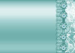 Aqua Metallic with Lace Border Backing Paper