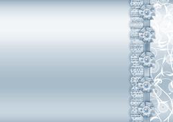 Pale Silver Metallic with Lace Border Backing Paper