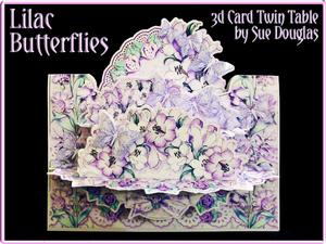 3D Card Kit Twin Table Lilac Butterflies