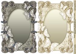 Taupe and Cream Butterflies Card Fronts