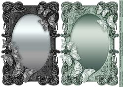 Charcoal and Grey Green Butterflies Card Fronts
