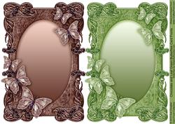 Chocolate and Leaf Green Butterflies Card Fronts