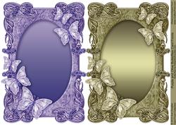Purple and Olive Butterflies Card Fronts