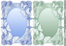 Blue and Green Butterflies Card Fronts