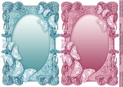 Teal and Deep Pink Butterflies Card Fronts