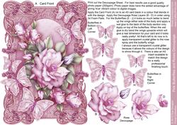 Pink Butterflies and Roses Decoupage