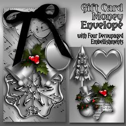 Silent Night Gift Envelope with Christmas Decoupage