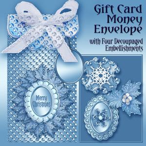 Frosty Snowflakes, Gift Envelope with Christmas Decoupage