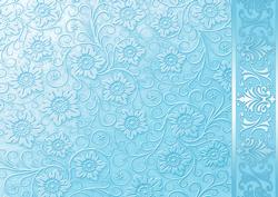 Pale Aqua Embossed Floral with Border Background