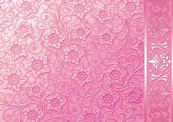 Pink Embossed Floral with Border Background