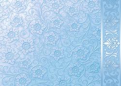 Pale Blue Embossed Floral with Border Background