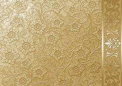 Gold Embossed Floral with Border Background