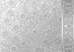 Silver Embossed Floral with Border Background