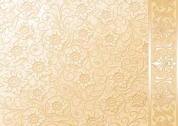 Cream Embossed Floral with Border Background
