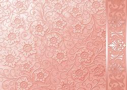 Peach Embossed Floral with Border Background