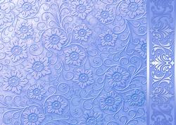 Blue Embossed Floral with Border Background