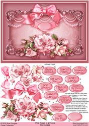 Pink Roses in a Frame Decoupage