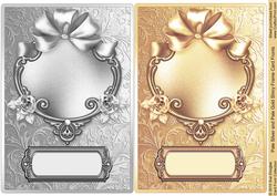 Pale Silver and Pale Gold Shiny Frame Card Fronts