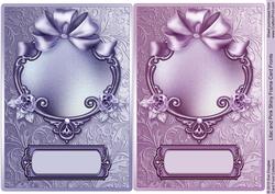 Lilac and Pink Shiny Frame Card Fronts