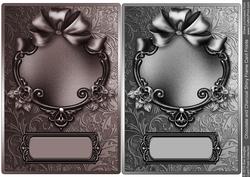 Chocolate and Charcoal Shiny Frame Card Fronts