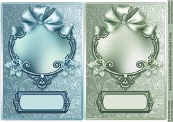 Aqua and Green Shiny Frame Card Fronts