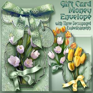 Tiptoe Through the Tulips, Gift Envelope - 3 Decoupage