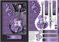 Purple Guitar Decoupage