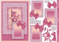Pink Crocus in a Broderie Anglaise Frame Decoupage