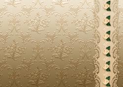 Gold Floral Spray Embossed with Floral Border