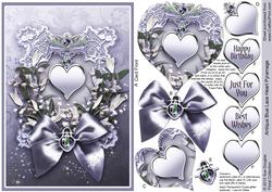 Antique Blue Lace Heart Pyramage