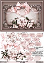 White Roses in a Frame Decoupage