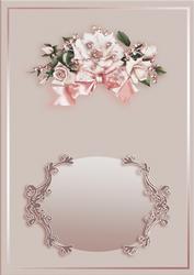 White Roses in a Frame Matching A5 Insert
