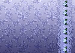 Purple Floral Spray Embossed with Floral Border