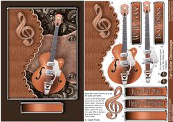 Tan Guitar Decoupage