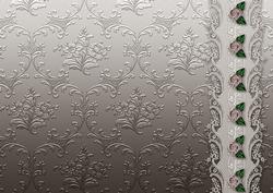 Chocolate Floral Spray Embossed with Floral Border