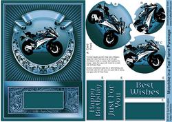 Motorbike in a Teal Frame Pyramage