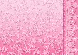 Pink Floral Lace with Lace and Pearls Border