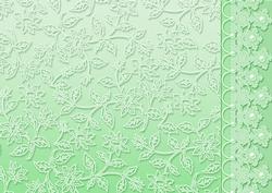 Green Floral Lace with Lace and Pearls Border