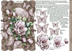 Taupe Butterflies and Roses Decoupage