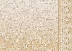 Cream Floral Lace with Lace and Pearls Border